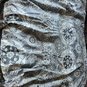 Pottery Barn Gray and White Patterned Bedding